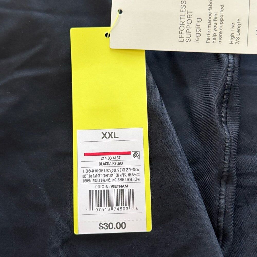 All In Motion Effortless Support Leggings Black Size XXL - Picture 10 of 12
